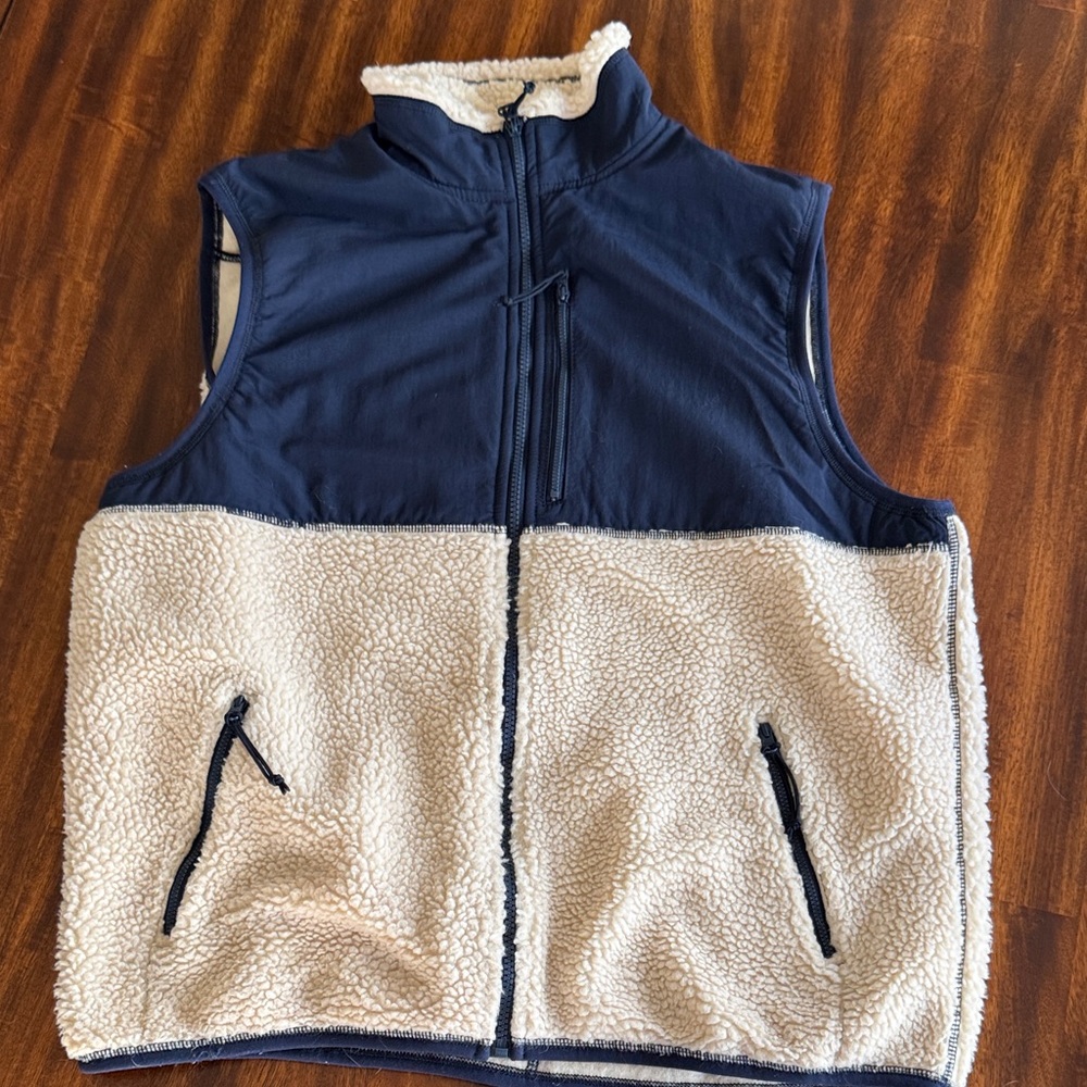 J. Crew Navy and Cream Vest